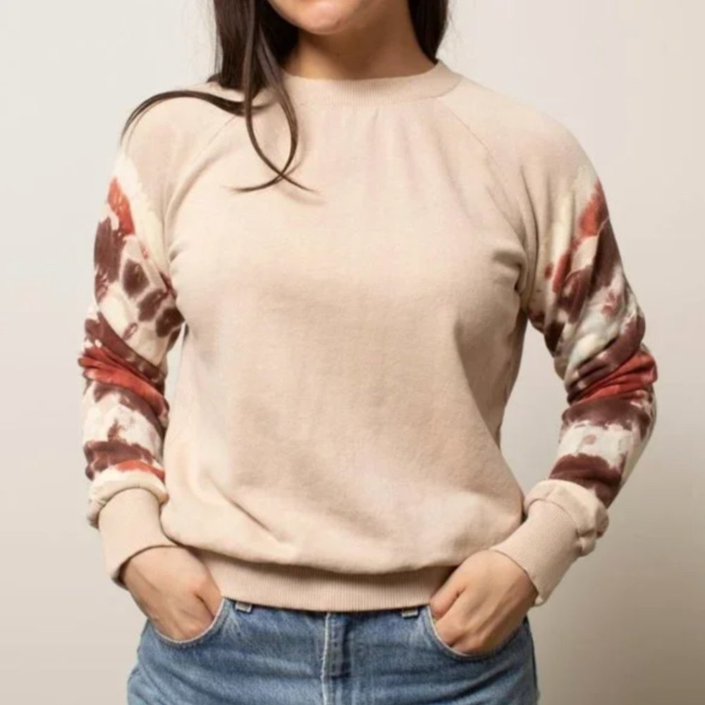 Jungmaven Stained Glass Alpine Raglan Hemp Sweater Dusty Pink/Red (Small)